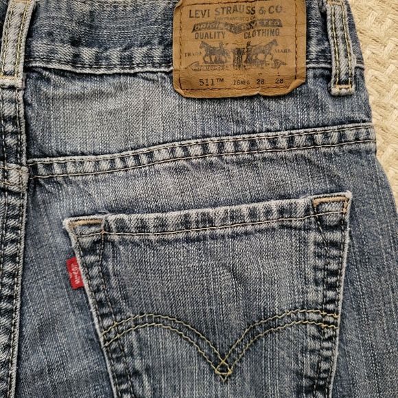 Levis 511 Skinny Blue Jeans Boys 16 Reg 28x28 Denim Mens Blue Slim - Picture 4 of 9